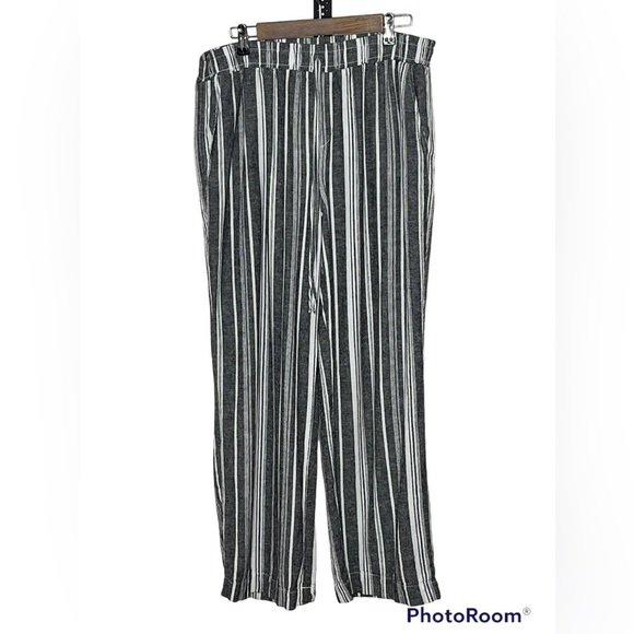 Briggs Linen & Rayon Blend Striped Wide Leg Pants Sz XL - Picture 1 of 6